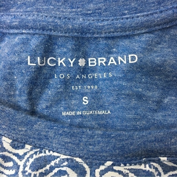 LUCKY BRAND Twist Front T Shirt Short Sleeve Bandana Stars Western Size Small - Picture 6 of 10